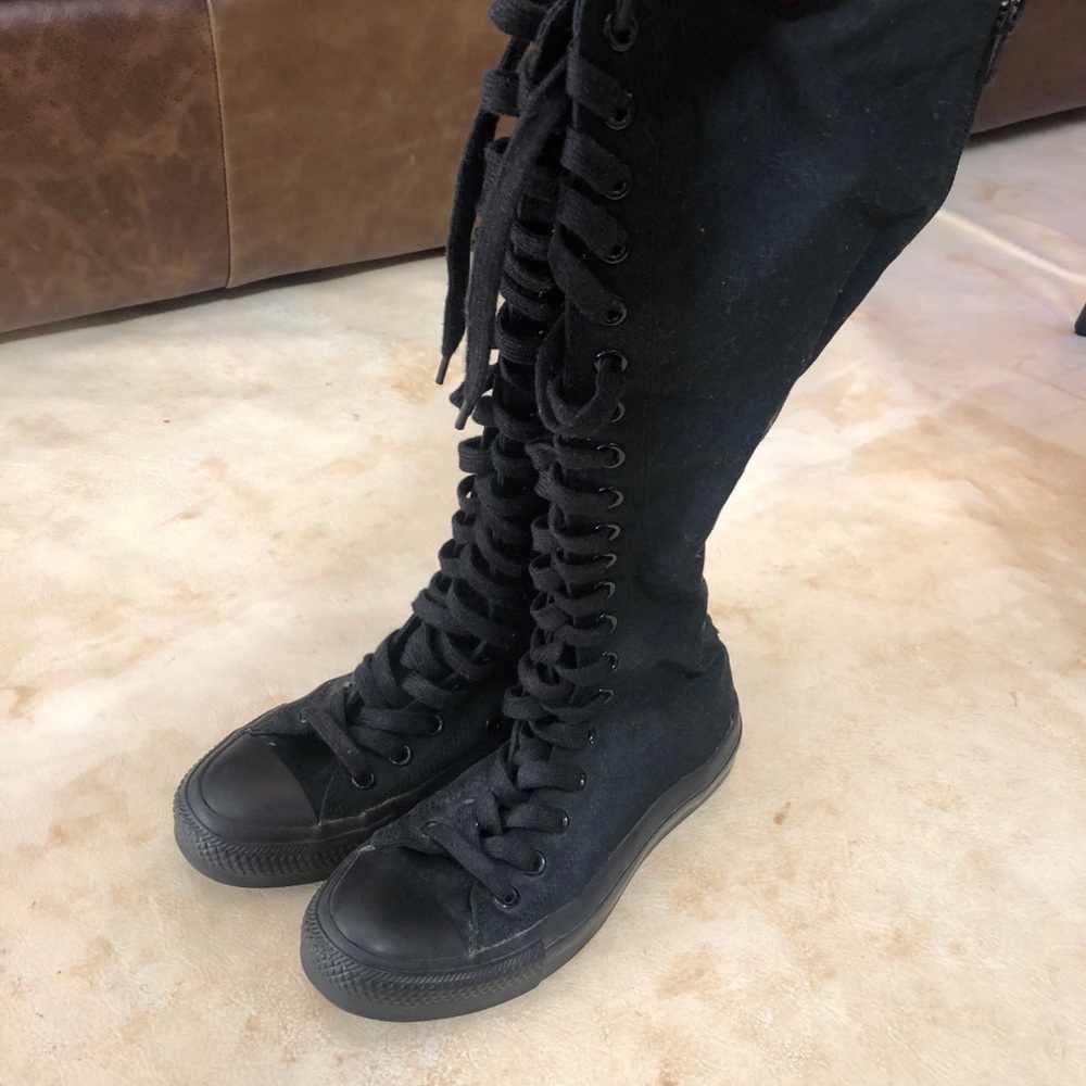 Converse Knee High Black Lace Ups